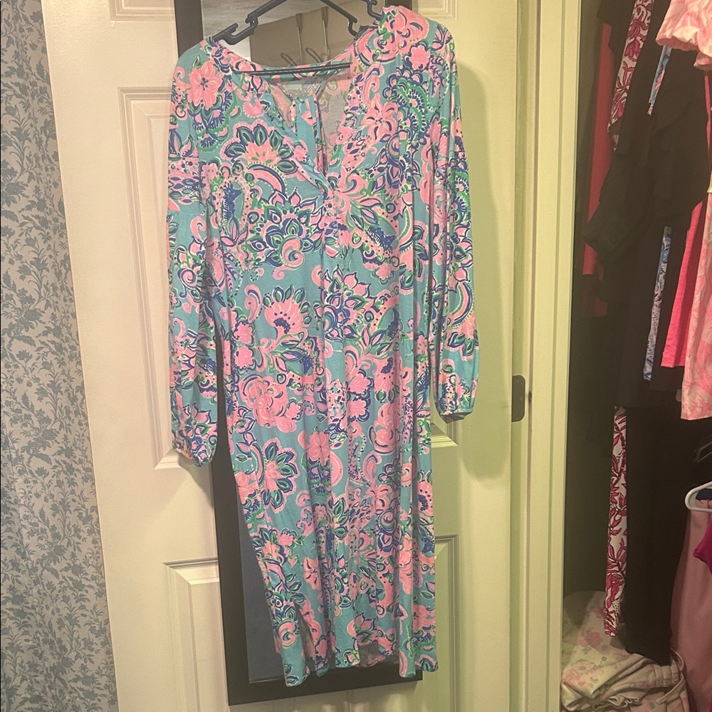 Lilly Pulitzer Floral Long Sleeve midi Dress